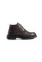 Men's Genuine Leather Brown Lace-Up and Zippered Winter Boots – Stylish Design with Thick Soles - 2