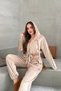 Women's Soft Textured Premium Velvet Hooded Zippered Waist and Leg Tie-Up 2-Piece Set - 7
