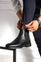 Men's Genuine Leather Black Chelsea Boots – Stylish Casual Boots with Classic and Modern Design
