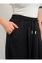 Wide Cut Flared Trousers with Elastic Waist and Double Skirt - 7