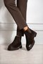 Men's Genuine Suede Leather Brown Chelsea Boots – Thick-Soled, Stylish, and Modern Winter Boots