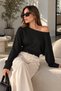 Modal Fabric Boat Neck Sweat Blouse - 3
