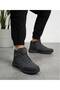 Men's Black Lace-Up Zippered Fur Lined Water Cold Resistant Outdoor Trekking Casual Boots