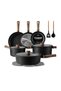 16-Piece Titanium Non-Stick Cookware Set, Hokkaido Collection, Black