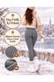 Women's Fleece Lined High Waist Black Stretchy Leggings - 2