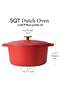 4.73L (5 Qt) Enameled Cast Iron Dutch Oven with Self-Basting Lid, Red - 2