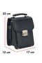 Dark Blue Color Small Size Piremium Men's Hand and Shoulder Bag with Key Lock Mechanism - 2