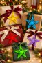 Set of 10 Christmas Star Tree Ornaments Mixed Color New Year Christmas Decoration Hard Plastic 8 cm - 4