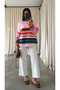 Pink Multicolor Striped Soft Sweater - 10201 - 5