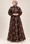 Brown printed maxi dress with pocket