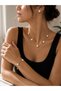 Mineli Yonca Model Women's Steel Necklace, Earrings and Bracelet Set - 3-Piece Set, Non-Tarnish - Boxed