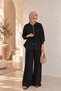 Gold Zippered Women's Trouser Suit with Waist Tunnel - 3
