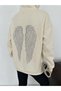Stone Printed Sweatshirt-Ecru Ekru - 4