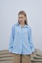Stripe Detailed Cotton Shirt Blue