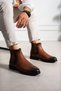 Men's Genuine Leather Tan Chelsea Boots – Stylish Casual Boots with Classic and Modern Design - 6