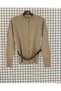 Trendy Buttoned Belted Crew Neck Cold Yarn Full Fit Basic Cardigan - 2
