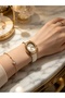 Ferrucci̇-(Beige Color) Leather Cord Minimal Case Women's Wrist Watch- - 3