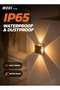 Solar Wall Lights Outdoor LED Waterproof IP65 X-Shape Decorative Beam 3 Color Modes Wireless Solar Powered Garden Fence Wash Light for Villa Balcony Patio - 7
