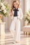 Girl's Polka Dot Bow Tie Ecru Jacket and Black Bottom Top Set
