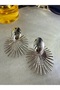Palmiye Silver Light Steel Earrings