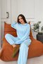 Women's Modal Two-Piece Set Hooded Sweatshirt and Elastic Waist Lace-Up Wide-Leg Pants - 4