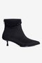 Women's Suede Boots Pointed Toe Thin Heeled Back Zipper Enora Black - 2