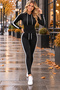 Sporty Stripe - Women's Stripe Detailed Hooded Sweatshirt and Leggings Set - 3