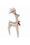 Christmas Ornament Deer Metal Illuminated Red Bow Set of 3 Gold - 3