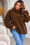 Women's Plush Fleece Sweatshirt High Collar Soft Textured Winter Wear