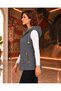 Women's Quilted Embroidered Plaid Lined Fiber Hooded Vest (New Season) - 2