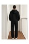 Unisex Black Printed Combed Cotton Tracksuit Set - 2