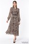 Belted Lined Long Sleeve Regular Midi Dress