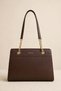 Women's Modern Stylish Design Gold Chain Detailed Double Strap Shoulder Bag 27327