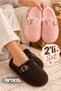 2-Piece Stylish Belted Women's Slippers Dowry Bundle Gift Home Slippers Bitter Brown - Pink - 2