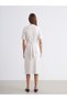 Two Mt Shop Quality Soulife Ecru Combed Cotton Plain Standard & Regular Oval Neck Midi Dress - 4