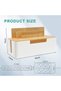 Bamboo Cable Management Box, Desk Cord Organizer with Stand for Phone and Tablet, Multi-Socket Cable - 6