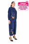 Plus Size Women's Picasso Patterned Eye Appliqué Bead Embroidered Hooded Zippered Cotton Twill Woven 50-52 Size Bottom Top Set - 3