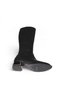 Women's Black Brown Shiny 4cm Thick Heel 38cm Leg Length 30cm Calf Width Buckle Heeled Boots - 5