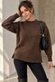 Women's Knitwear Sweater Crew Neck Slit Comfortable Cut My3535 - 3