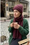 Women's Resam Beret Scarf Set of 2 Knitted Patterned Soft Textured Winter Wear - 6