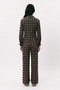 Women's Canvas Trousers with Shawl Detail Pnt02457 Brown - 4