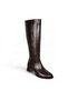Women's Black Brown Shiny 4cm Thick Heel 38cm Leg Length 30cm Calf Width Buckle Heeled Boots - 2
