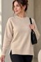 Women's Knitwear Sweater Crew Neck Slit Comfortable Cut My3535 - 4