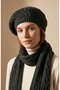 Women's Resam Beret Scarf Set of 2 Knitted Patterned Soft Textured Winter Wear - 6