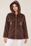 Soft Textured Hooded Jacket with Accessory Detail and Pockets - 2