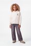 Girl's Wide-Leg Jeans with Staple Detail - 2