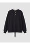 Nevavm Farkıyla Natuvera Navy Blue Oval Collar Women's Sweatshirt - 5