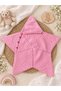 Hand Knitted Candy Pink Baby Romper with Booties as a Gift – Handmade Crochet Baby Outfit Star Model 0-3 Months