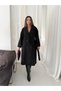 Women's Double-Breasted Collar Belted Waist Tie Buttoned Oversize Winter Long Cashmere Coat - 3