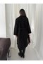 Women's Double-Breasted Collar Belted Waist Tie Buttoned Oversize Winter Long Cashmere Coat - 5